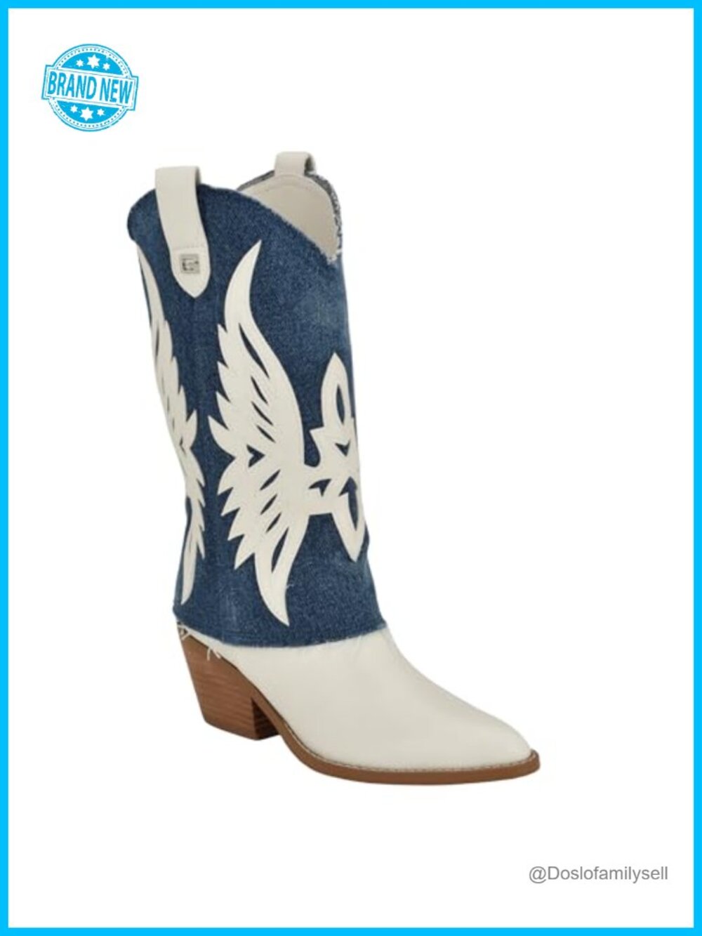 Pointy Toe Faux Leather Mid-Calf Western Bootie with Block Heel